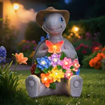 Solar Turtle Garden Statue