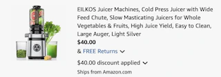 cold press juicer Amazon receipt