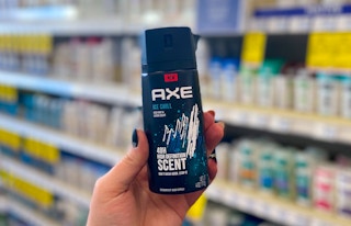 hand holding Axe body spray