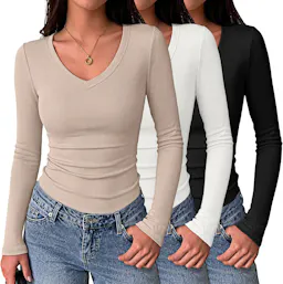 Women's Long Sleeve V-Neck Tee