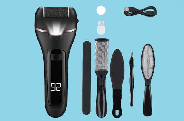 Electric Foot Callus Remover and Pedicure Kit, Just $10.49 on Amazon card image