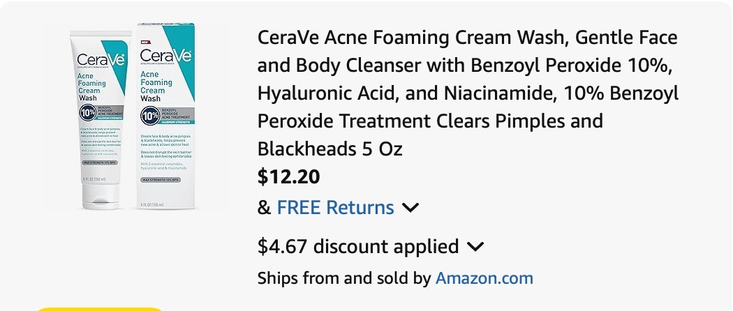 Cerave Amazon receipt