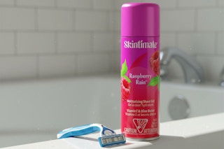 skintimate sitting on the edge of the tub