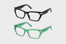 two pairs of eyeglasses
