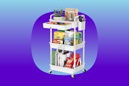 3-Tier Rolling Storage Cart, Only $19.59 on Amazon card image