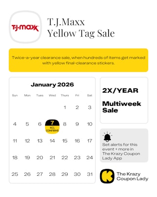 TJMaxx yellow tag sale date