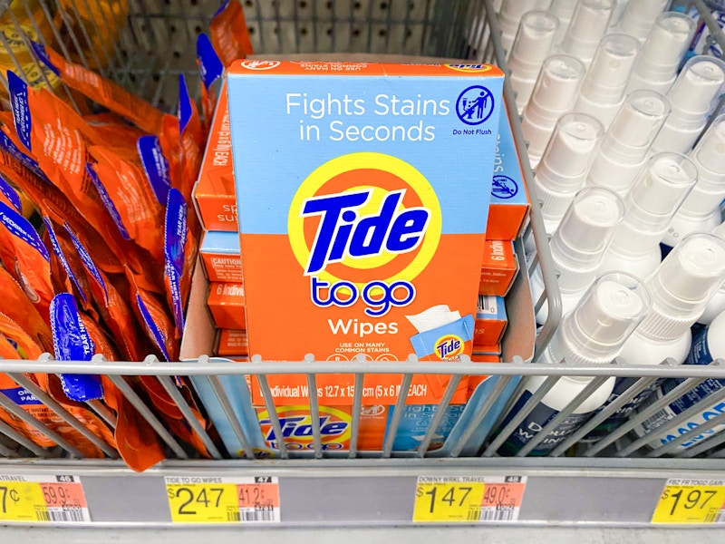 tide to go wipes on walmart shelf