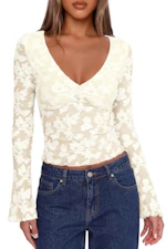 Women's Long Sleeve Mesh Top