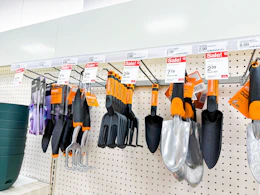 fiskars garden tools sitting on a target shelf