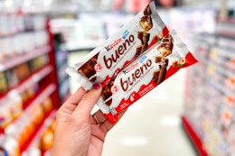 Free Kinder Bueno Candy Bar at Kroger, Walmart, and Other Retailers card image