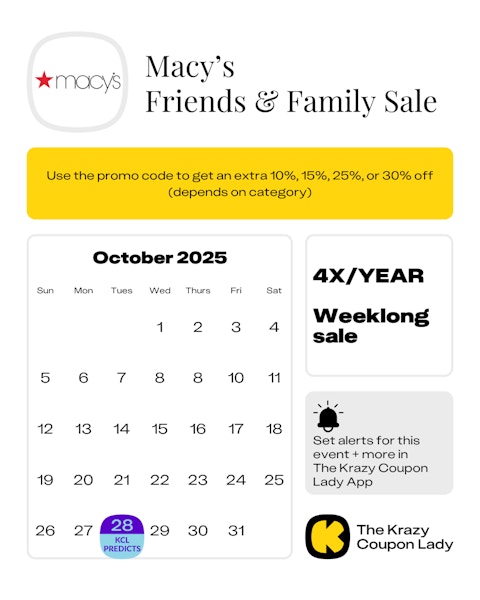 Macy's Friends & Family Sale 2025 dates
