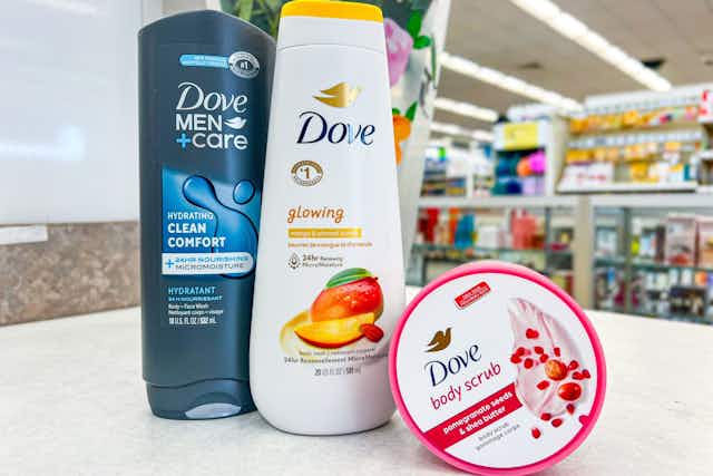 Save on Dove Bath Care — Body Wash and Scrub, $3.50 Each at Walgreens card image
