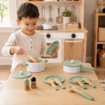Wooden Play Kitchen Cookware Set