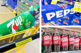 dollar general pepsi, 7up, dr pepper 3-photo collage
