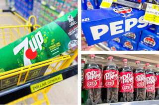 dollar general pepsi, 7up, dr pepper 3-photo collage