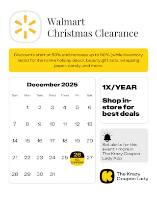 Walmart Christmas Clearance schedule in December 2025