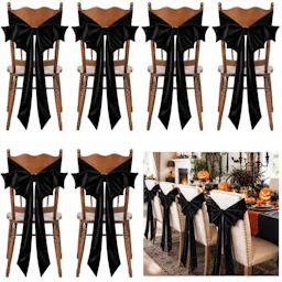 Black Velvet Chair Bow Sashes