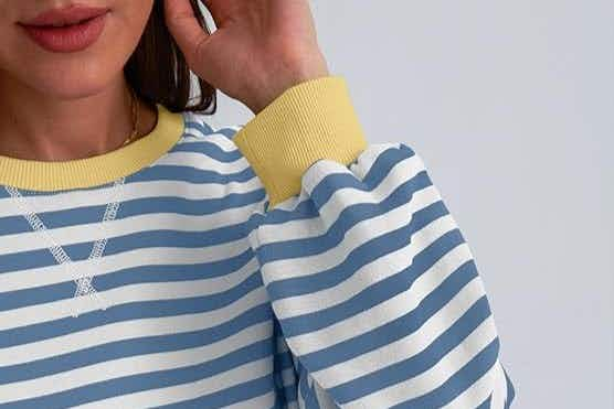 Striped Oversized Sweatshirt, Just $14.99 at Amazon card image