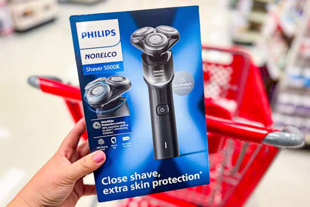Philips Norelco Wet and Dry Rechargeable Shaver, Just $33.24 at Target card image
