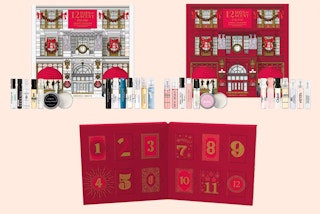 12-day advent calendar with name brand fragrance samples inside