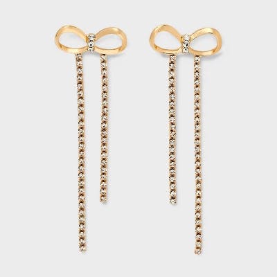 A New Day Rhinestone Bow Earrings