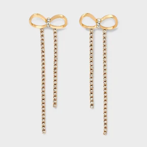 A New Day Rhinestone Bow Earrings