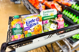 meijer groceries in a shopping cart