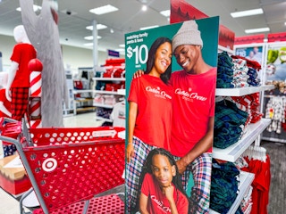 target matching pajamas sitting on a shelves