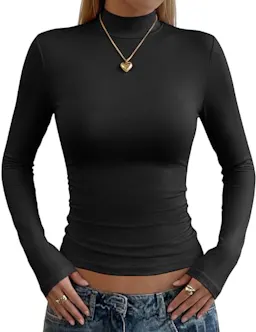 Women's Mock Neck Long Sleeve Top