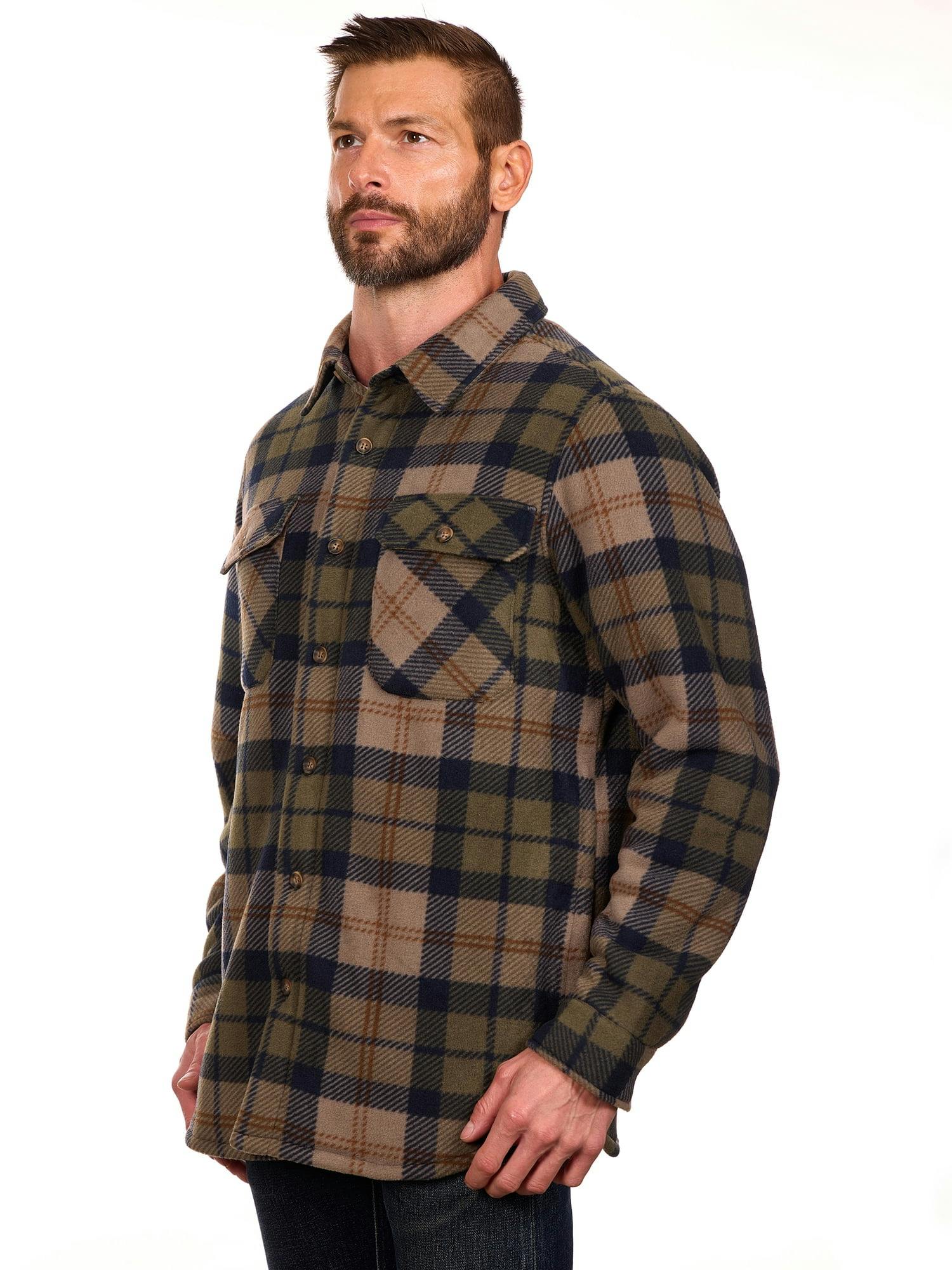 Men's Plaid Fleece Shirt Jacket