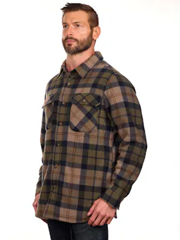 Men's Plaid Fleece Shirt Jacket