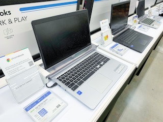 Laptop area in Walmart store showcasing a Acer Chromebook