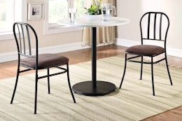 Lifestyle image of the Mainstays 3-piece Bistro Set (indoors in home setting)