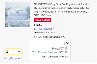 blanket Amazon receipt