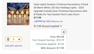 Star lights Amazon receipt