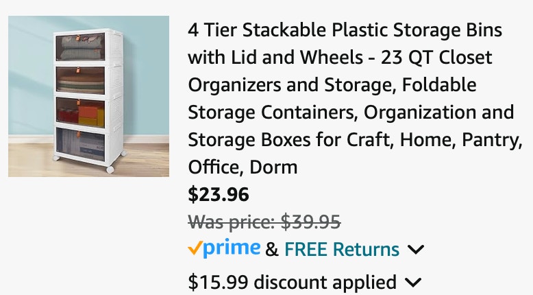 23 qt stackable storage bin