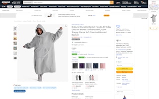 hoodie blanket Amazon receipt