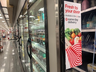 grocery isle of target with same day delivery sign