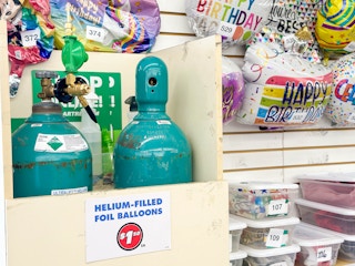 helium ballon area in dollar tree 