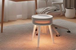 space heater side table in office space