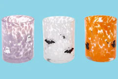 members mark halloween icon drinking glasses stock collage