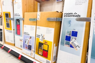 room essentials cube organizers sitting on a target shelf