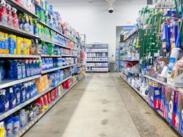 A store cleaning supply area.