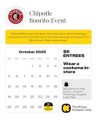 a calendar graphic showing the confirmed date for chipotle boorito 2025