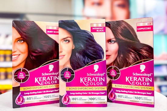3 schwarzkopf hair color kits sitting on a target at target