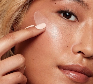 sunscreen rubbed on a face