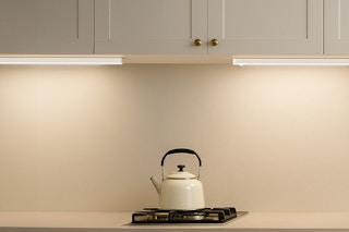 under cabinet lights in a kitchen