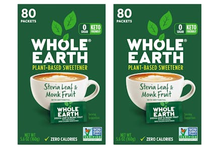 2 Whole Earth Plant-Based Sweeteners