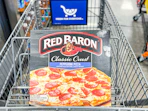 red baron pizza in shopping cart