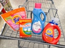 bounce downy tide laundry items in walgreens cart